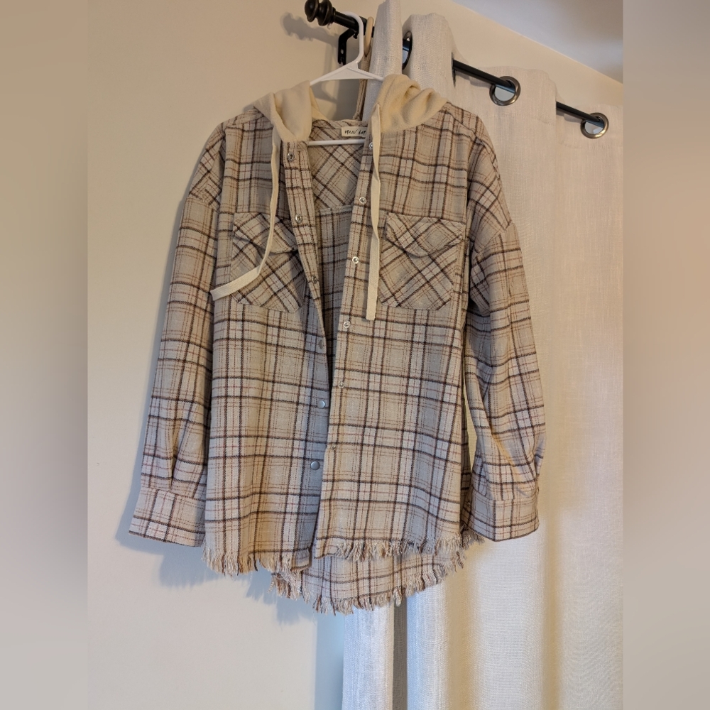 Plaid Hooded Kids Jacket